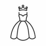 G gown y tiara minimalistas