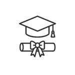 Icono de graduación minimalista
